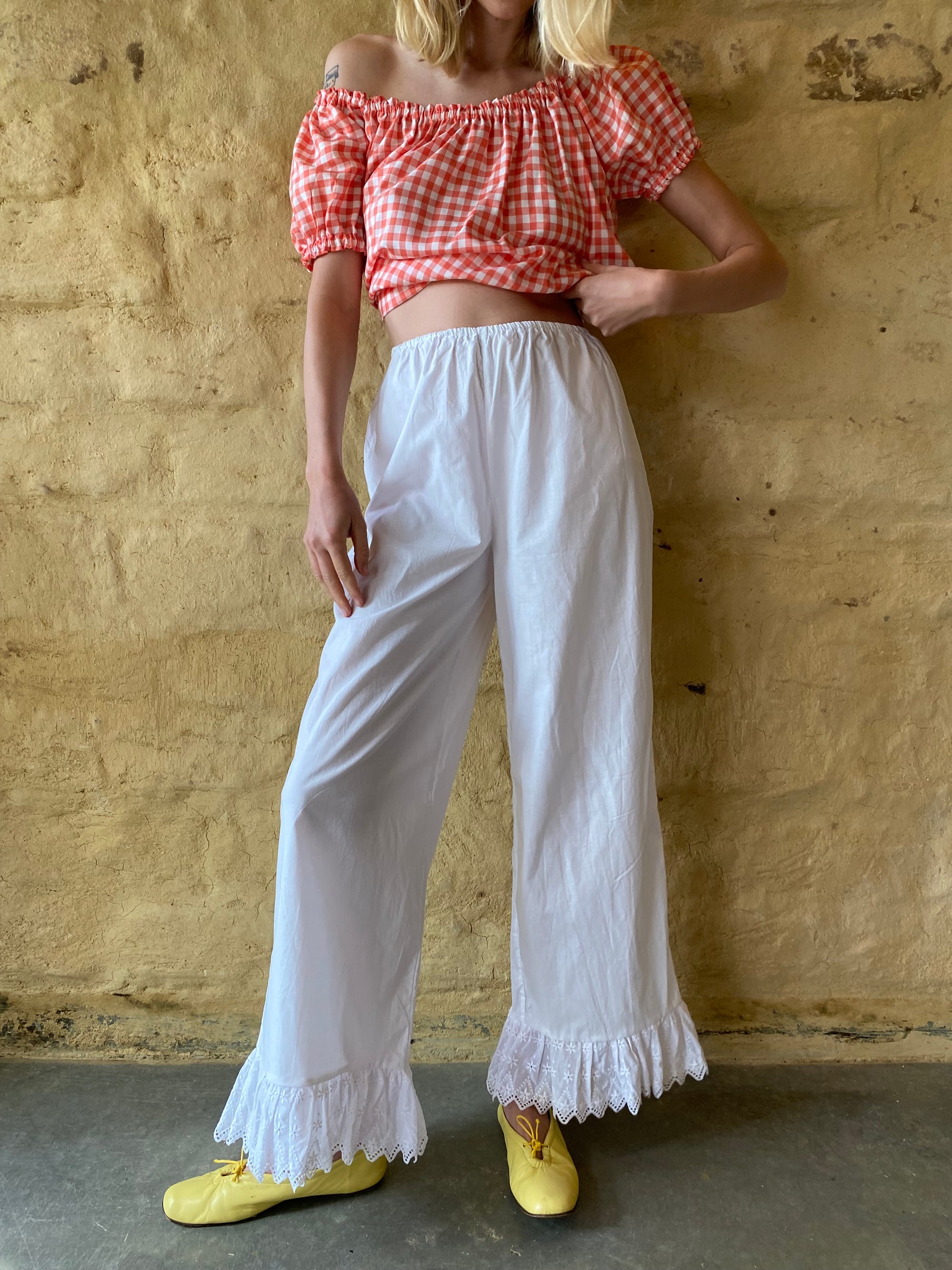 Spuds - Adult Frill Pants | White